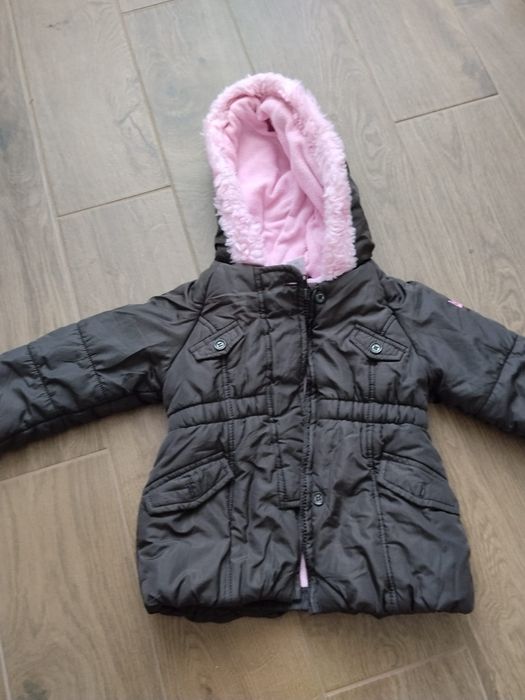 Geaca iarna fetita marimea 80, captusita cu fleece, gluga