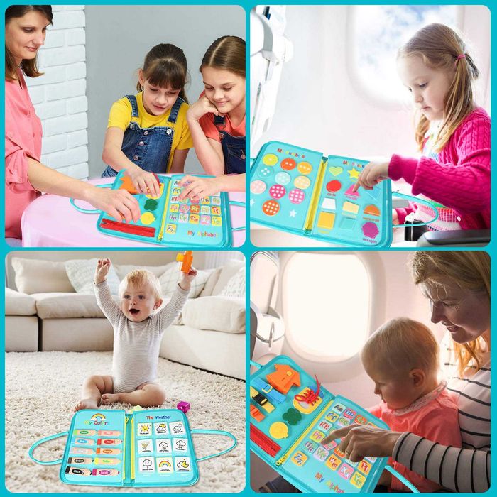 Бизиборд занимателна книжка Монтесори активна дъска за игра подарък