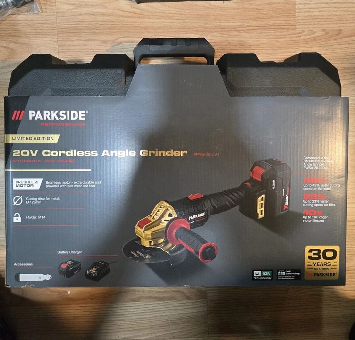 Polizor unghiular parkside performance gold edition cu acumulator 4ah