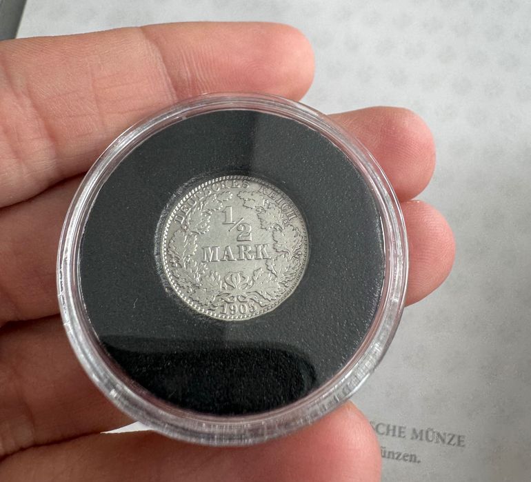 Monede argint 1/2 Marci A 1905 & 1 Marca A 1892 - Imperiul German