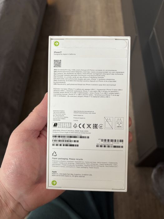 Iphone 17 256 eac запечатанный гарантия ispese