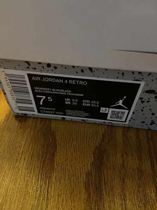 Jordan 4 University Blue UNC (nu bape,nu nike,nu off white,nu icon)