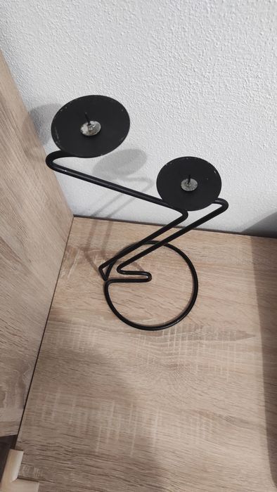 Suport lumânări din fier cu 2 brate