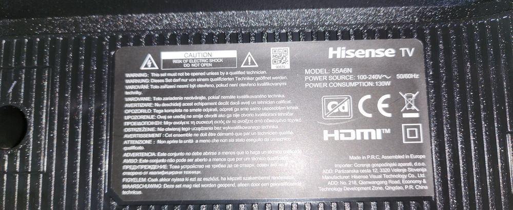 Vand Televizor Lcd cu ecran defecta trebuie schimbata 55" Nume Hisens