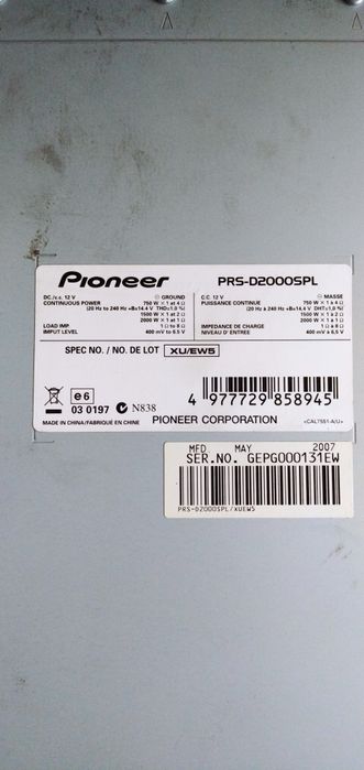Pioneer PRS-D2000SPL усилитель моноблок
