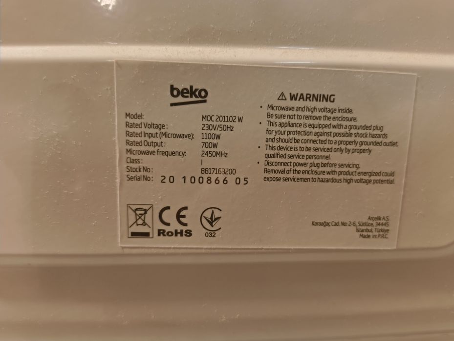 Cuptor microunde BEKO, 700W, Alb