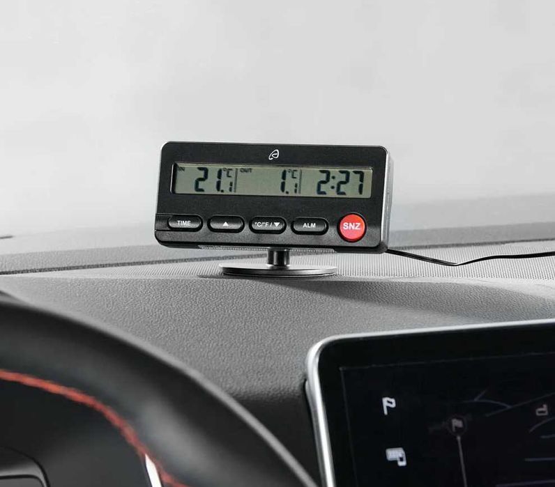 Termometru AUTO interior exterior cu CEAS DE BORD, NOU, sigilat