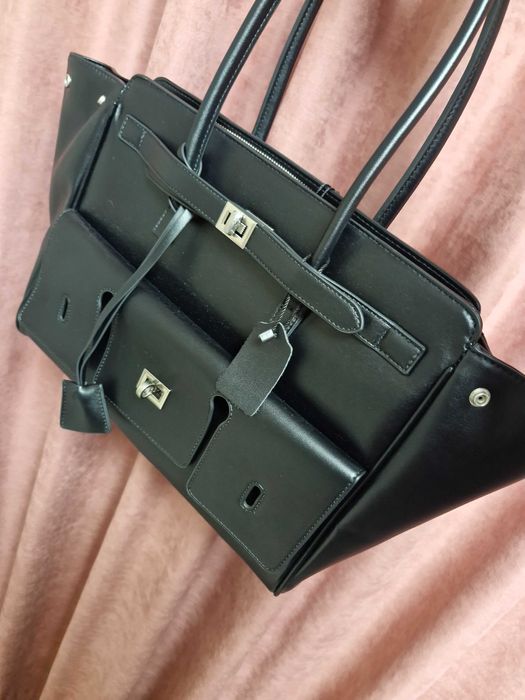 Черна чанта естествена кожа