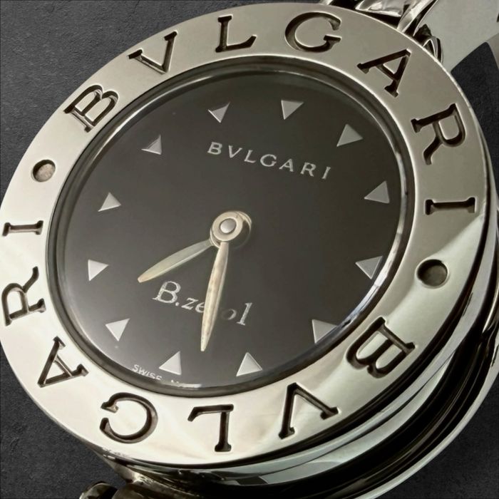 BVLGARI B.zero1 Black Dial Steel Bangle Watch Пълен Комплект