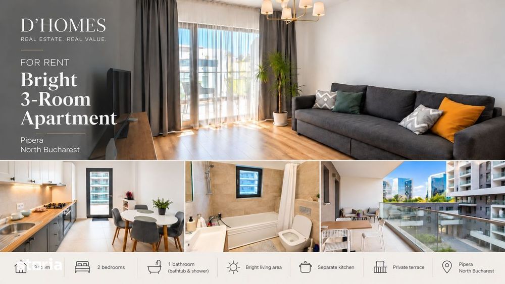 For Rent | New 2-Room Apartment | 22 sqm Terrace | Prima Vista