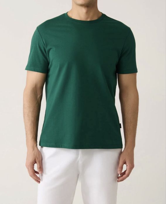 AVVA Мужская футболка цвета зеленый с круглым вырезом