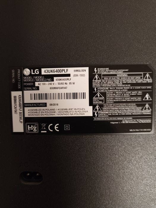 LG 43UK6400PLF (4K UHD) – Vând pentru piese / reparații (Display spart