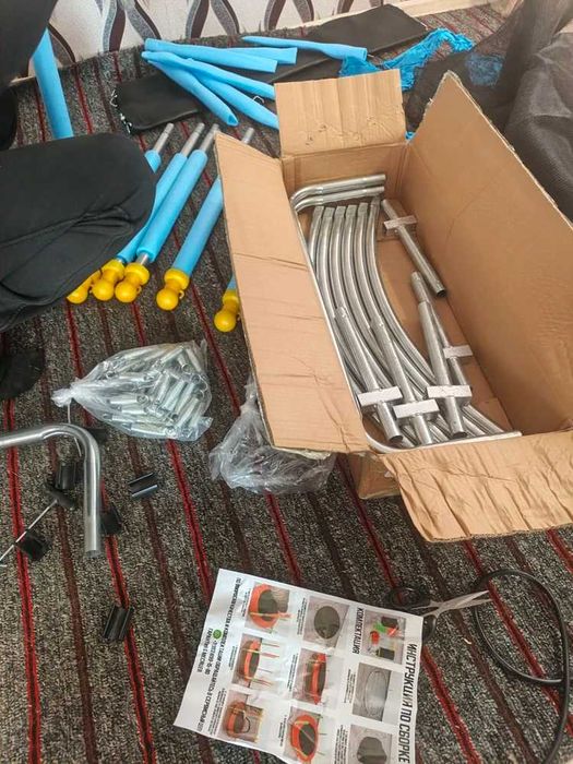 Батут детский 150см с сеткой 120см, Bolalar uchun batut xavfsiz