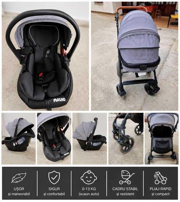 Carucior 3în1 mavio