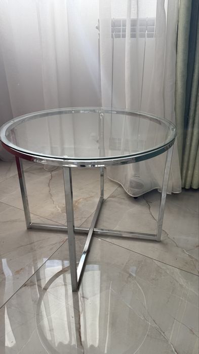 Masa rotunda sticla 55cm