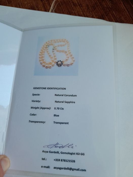 Огърлица от перли речни истински