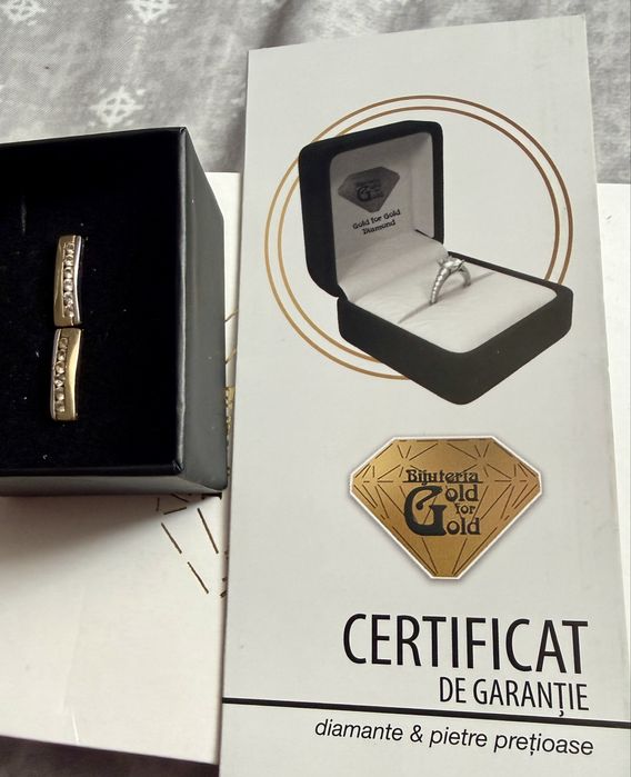 Cercei aur 14k noi alb si galben