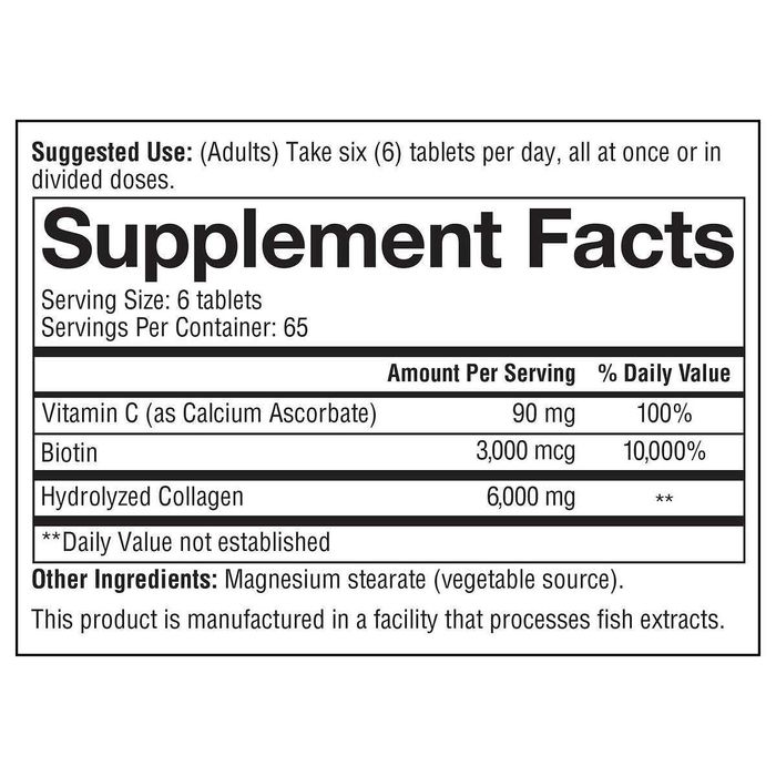 Коллаген 390таб 6000mg; Biotin, витамин С; 18 аминокислот США