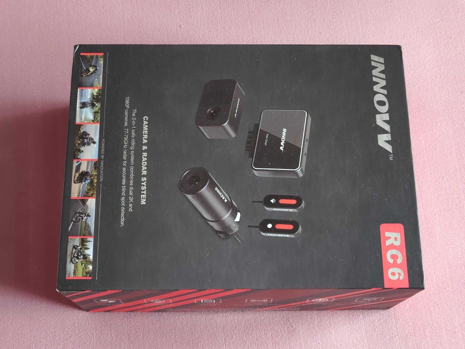 Set cameră video pentru motocicletă INNOVV RC6, cameră duală QHD 2K față și spate 1080P, impermeabil IP67, mod santinelă 24h