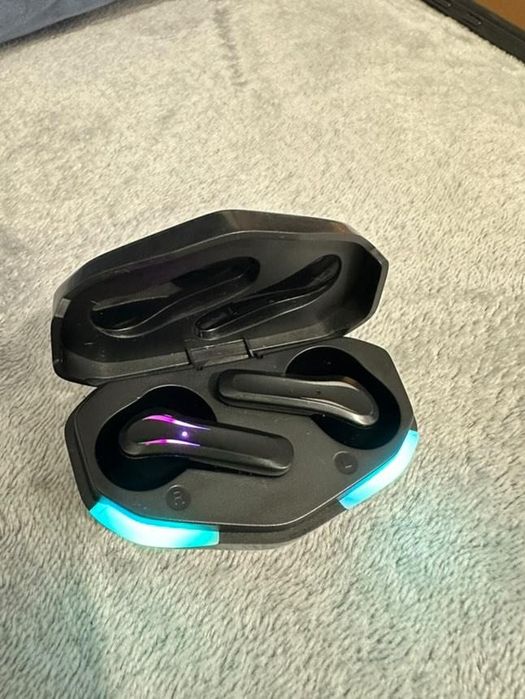 Căști bluetooth audio, fără fir, cu cutie USB, cu lumini ambientale