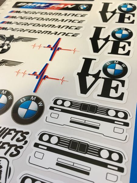 Стикери BMW AUDI VW Volkswagen Mercedes - лист А4