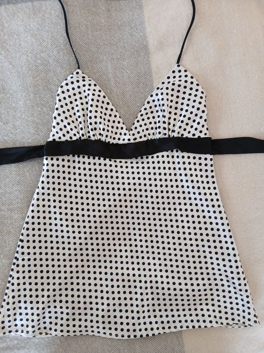Y2k polka dot babydoll top