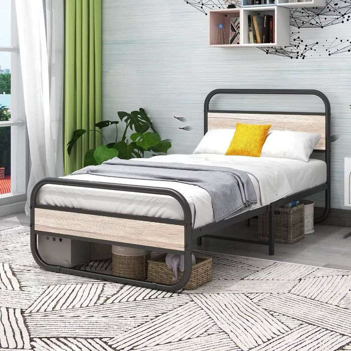 Односпальная кровать Loft krovat темир крават metal kalavat Лофт