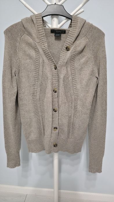 Cardigan tricotat cu gluga 100% bumbac, Calvin Klein Jeans, M