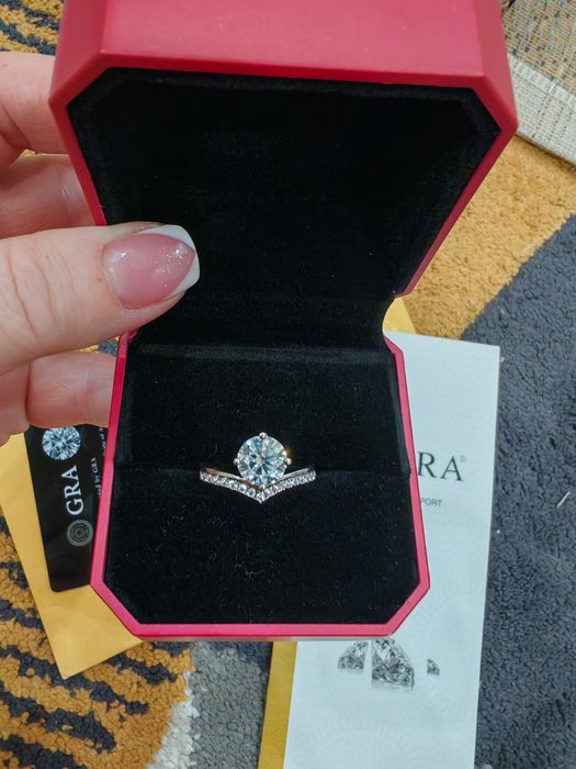 Кальцо из серебра с бриллиантом 1карат