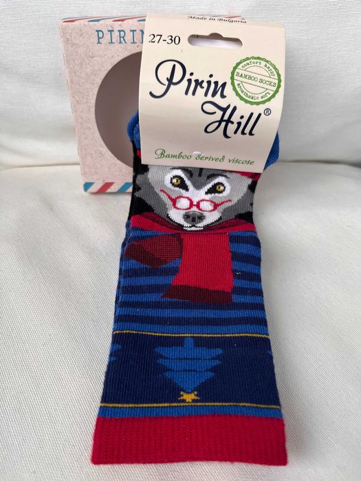 Pirin Hill Коледни Бамбукови чорапи с Вълк, р-р 27-30 +подаръчна кутия