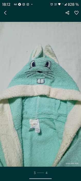 Halat de baie pentru copii, bumbac