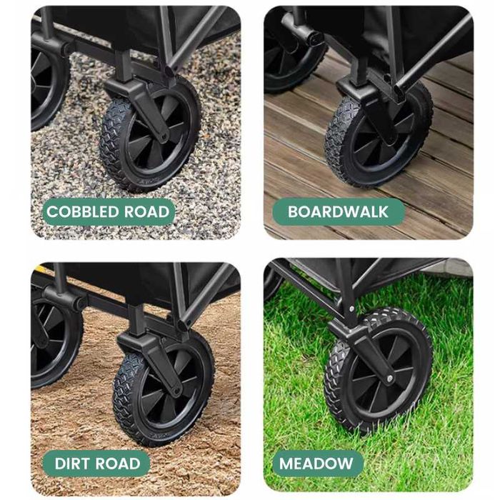 Carut/Carucior Camping de transport pliabil 4 roti cadru metalic 120L