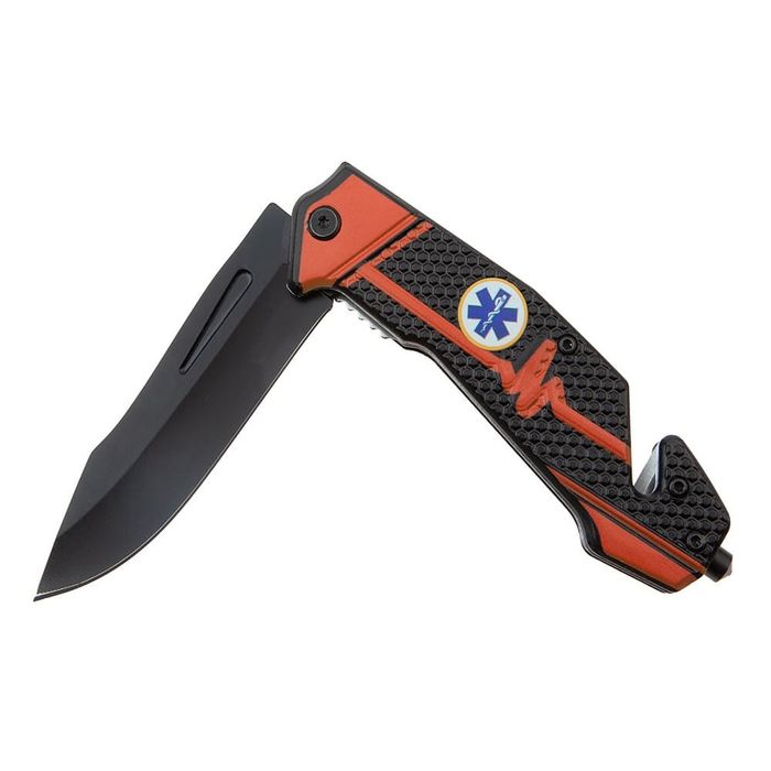 Briceag vanatoare, Medical Rescue, 22 cm, otel inoxidabil, negru