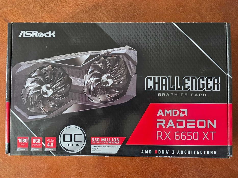 Видео карта ASRock RX 6650 XT CHALLENGER OC 8GB GDDR6 с ГАРАНЦИЯ, кутия и всички аксеоари
