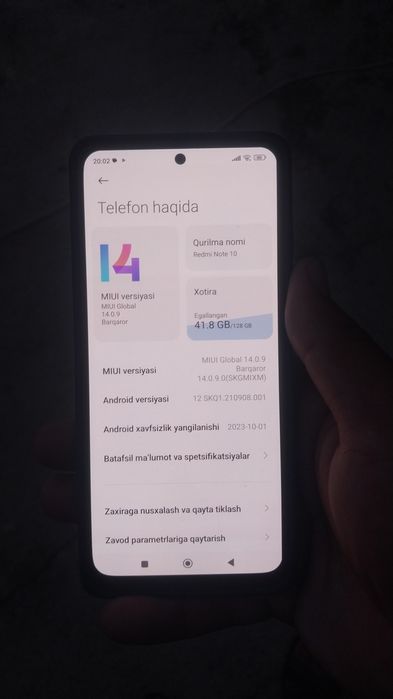 Redmi not 10 128 hotrasi