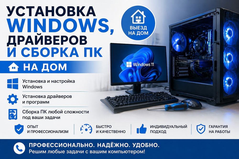 Сборка ПК, установка Windows и драйверов