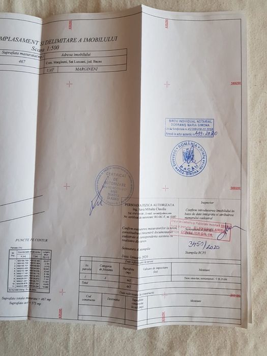 Teren intravilan Luncani – 467 mp – utilități – acces dublu