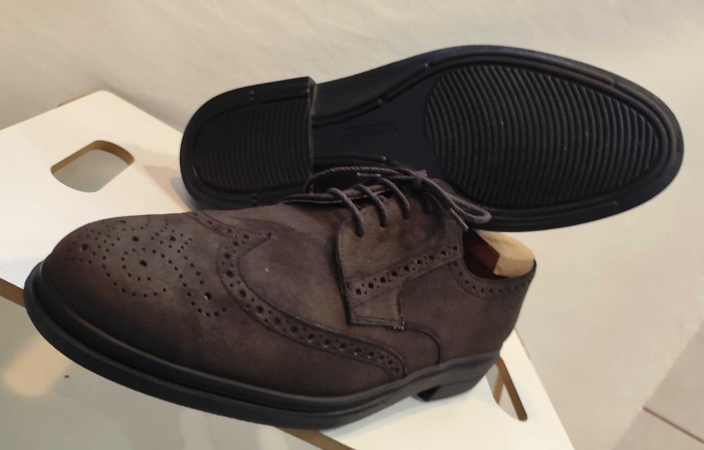 Pantofi derby 45.5 46 brogue Salamander NOI piele naturala moale