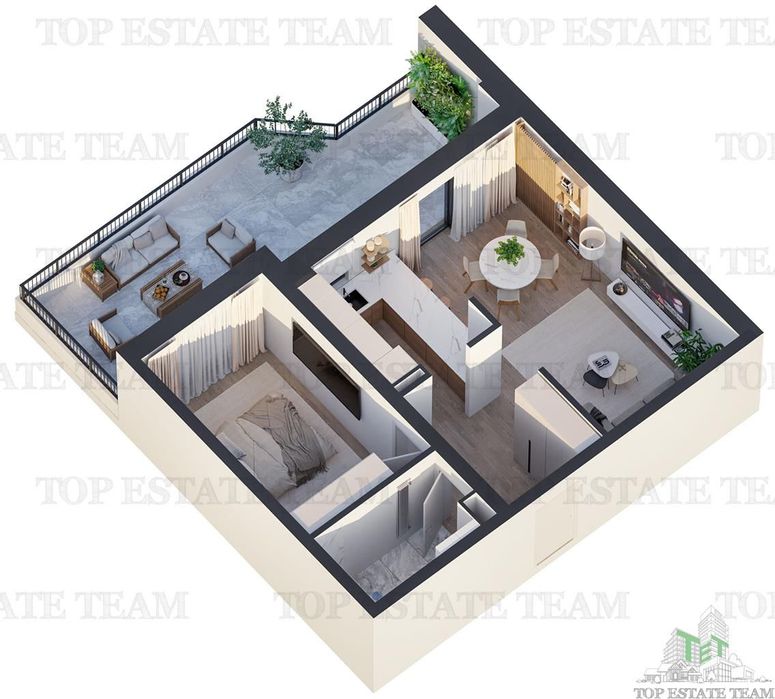 Apartament 2 camere cu terasa 27mp bloc nou Rahova-sector 5