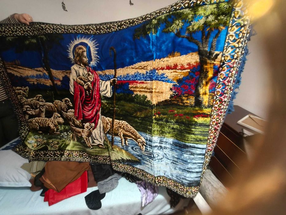 Carpeta cu Isus pastor in stare impecabila - 1970