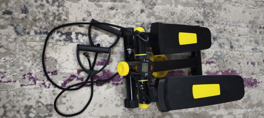 Stepper fitness Hop-Sport, 2 in 1, negru, 30x34x19cm, max. 120kg