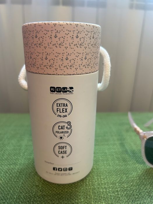 Ochelari de soare fata, KI ET LA, 4-6 ani, polarizati, roz cu sclipici