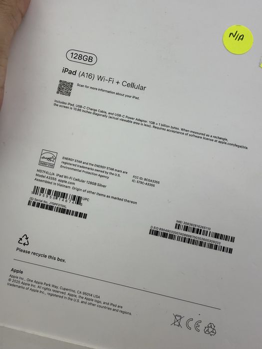 iPad A16 128gb Wifi+Cellular  2025