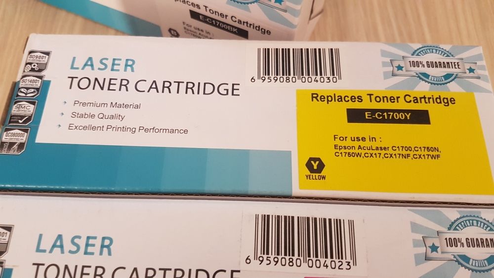4 cartuse tonere noi sigilate epson c1700, cx17 factura