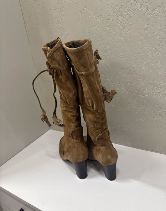 Сапоги замшевые Zara