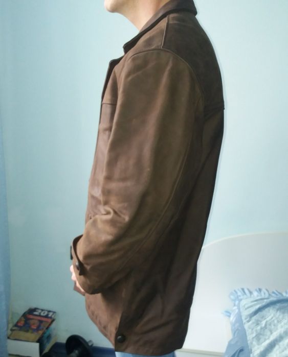 Продавам мъжко палто от ест.телешка кожа