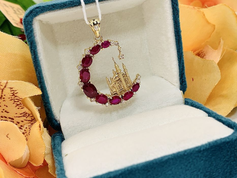 Дизайнерский золотой кулон – Мусульманский полумесяц