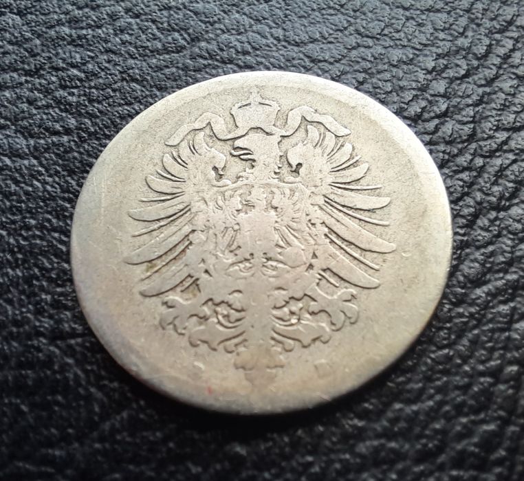 Стара монета 10 пфенига 1876 г. буква В -Германия-150 годишна  !