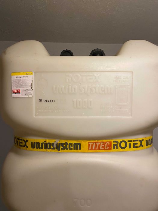 ЧИСТО НОВ Двустенен Резервоар ROTEX Variosystem 1000L + оригинална окомплектовка (За Нафта или Вода)