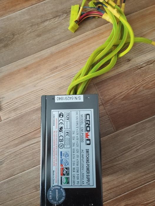 БП и Мат на 500вват ддр 3 с озу 8 Гб процессор i5